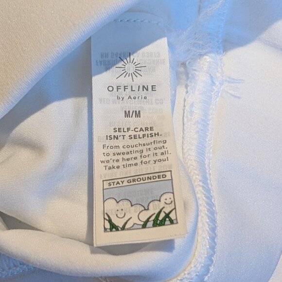 NWT Offline By Aerie Real Me White Long Sleeve Polo T-Shirt M - Picture 11 of 11